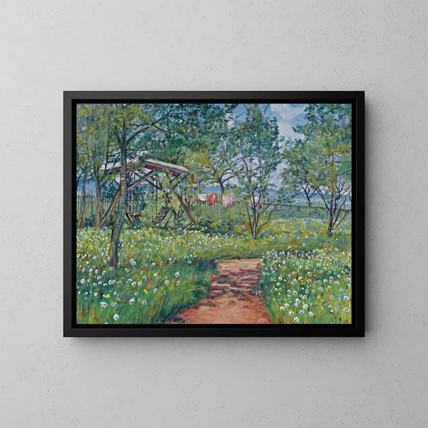 Jardin à Libu - František Kaván — kehystetty taideteos seinällä