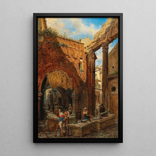 Franz Alt - Rom Portico di Ottavia mit dem alten Fischmarkt.webp