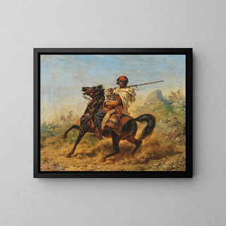 Le Cavalier noir - Franz Anton Stragschwandtner — kehystetty taideteos seinällä