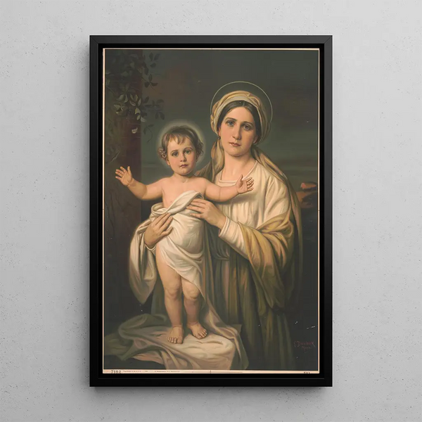 Franz Doubek - Virgin Mary holding baby Jesus.webp