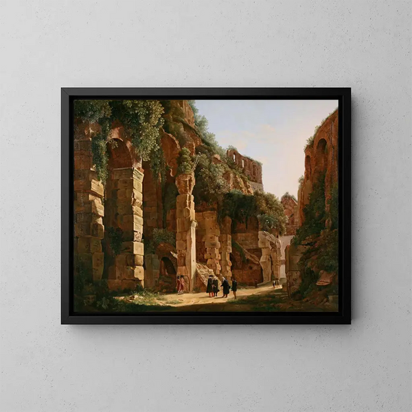 Colosseumin sisätiloissa - Franz Ludwig Catel — kehystetty taideteos seinällä
