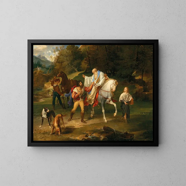 Rodolphe de Habsbourg ja papin - Franz Ludwig Catel — kehystetty taideteos seinällä