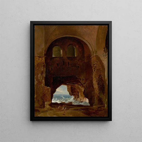 Ruins d'un cloître au bord de la mer - Franz Ludwig Catel — kehystetty taideteos seinällä