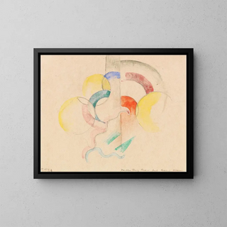 Abstrakti akvarellimaalaus I - Franz Marc — kehystetty taideteos seinällä
