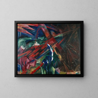 Destins animaux Les arbres ont montré leurs anneaux, les animaux leurs veines - Franz Marc — kehystetty taideteos seinällä