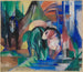 Kolme hevosta metsärannalla - Franz Marc — näkymä teoksesta