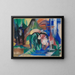 Kolme hevosta metsärannalla - Franz Marc — kehystetty taideteos seinällä