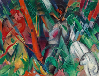 Sateessa - Franz Marc — näkymä teoksesta
