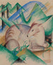 Punainen peura - Franz Marc — näkymä teoksesta