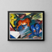 Hevonen punainen ja sininen - Franz Marc — kehystetty taideteos seinällä