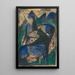 Kaksi sinistä hevosta - Franz Marc — kehystetty taideteos seinällä