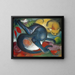 Kaksi sinistä ja keltaista kissaa - Franz Marc — kehystetty taideteos seinällä