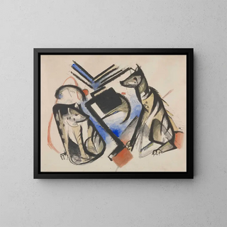 Kaksi sutta - Franz Marc — kehystetty taideteos seinällä