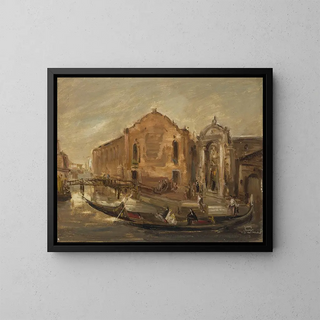 Franz Naager - Gondelfahrt in Venedig am Campo de lAbazia.webp