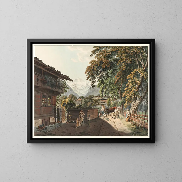 Le Retour des Alpes - Franz Niklaus König — kehystetty taideteos seinällä