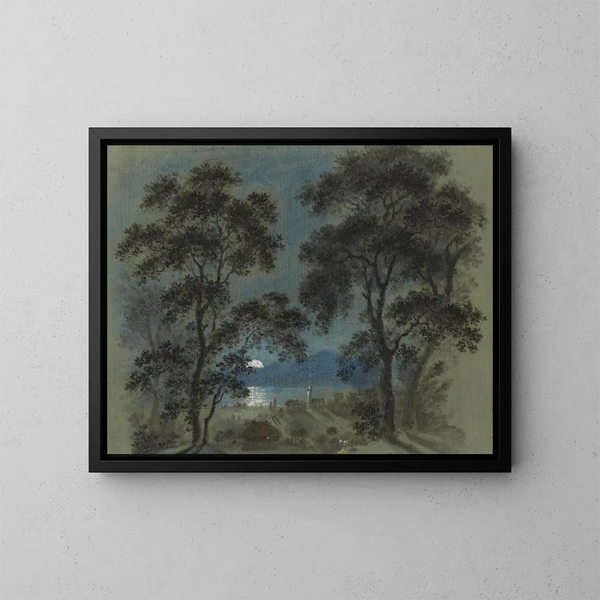 Lever de lune sur le lac de Thoune - Franz Niklaus König — kehystetty taideteos seinällä