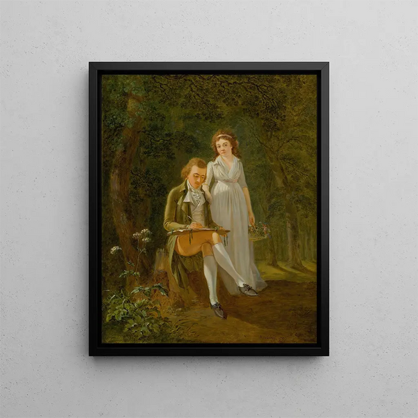 Jean Frédéric Dostervald 1773-1850 ja hänen vaimostaan Rose-Marie Alexandrine Divernoista - Franz Niklaus König — kehystetty taideteos seinällä