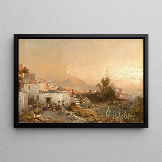 Franz Richard Unterberger - On the Veranda in the Background Naples.webp