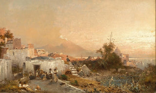 Franz Richard Unterberger - On the Veranda in the Background Naples.webp