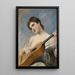 La joueuse de guitare - Franz Russ le Jeune — kehystetty taideteos seinällä