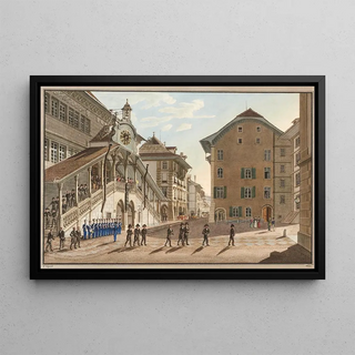 Franz Schmid - Le grandconseil de Berne sortant de lHotel de ville.webp