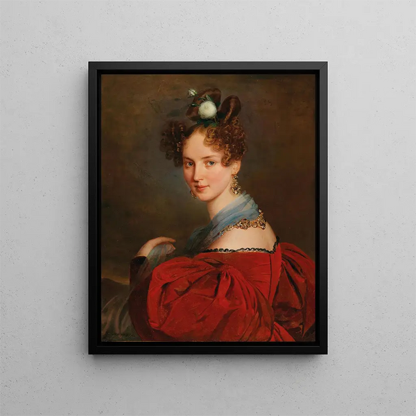 Portrait d'une dame aux bijoux transylvaniens - Franz Schrotzberg — kehystetty taideteos seinällä
