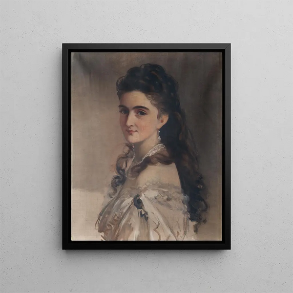 Sidonie Schrotzberg née Stohl, toissijainen vaimo taiteilijasta - Franz Schrotzberg — kehystetty taideteos seinällä