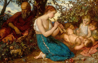 Franz Seraph Russ - Girl playing The Greek Double Pipe.webp