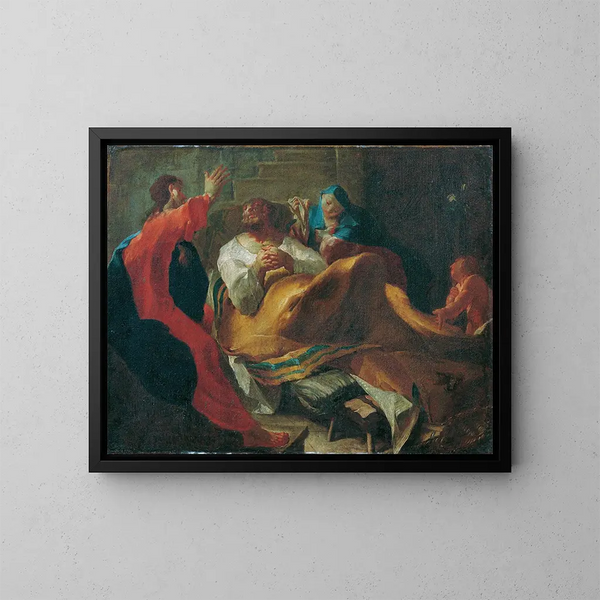 La mort de saint Joseph - Franz Sigrist l'Ancien — kehystetty taideteos seinällä