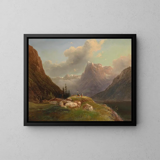 Salzkammergut - Franz Steinfeld — kehystetty taideteos seinällä