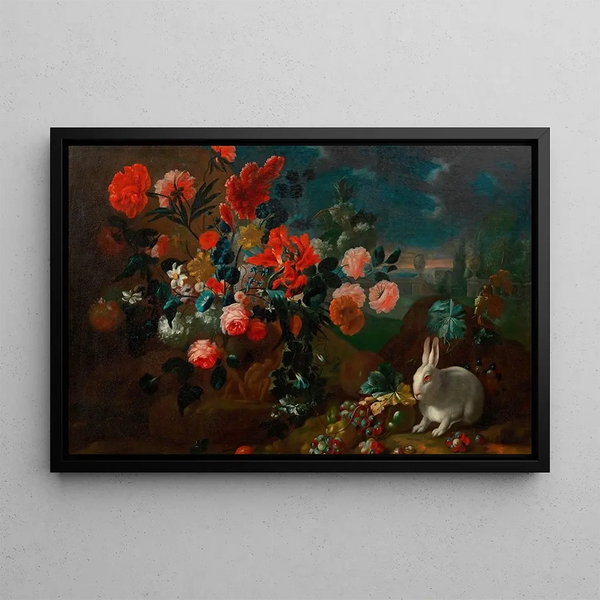 Franz Werner von Tamm - Blumenstillleben mit Kaninchen.webp