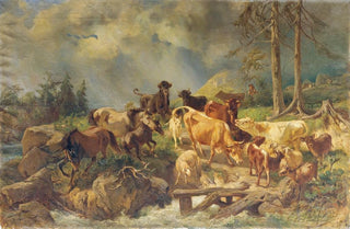Franz Xaver von Pausinger - Bergige Landschaft mit Khen.webp