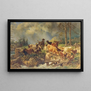 Franz Xaver von Pausinger - Bergige Landschaft mit Khen.webp