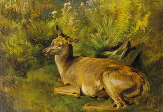 Franz Xaver von Pausinger - Ruhende Hirschkuh.webp
