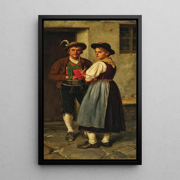 Franz von Defregger - A Young Couple at the Entrance.webp