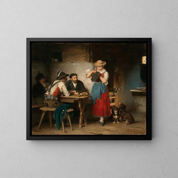 Dekoratiivinen hattu - Franz von Defregger — kehystetty taideteos seinällä