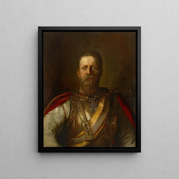 Le prince héritier Frédéric-Guillaume, plus tard Frédéric III, empereur allemand et roi de Prusse - Franz von Lenbach — kehystetty taideteos seinällä