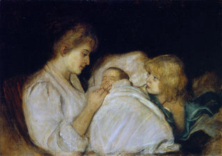 Franz von Lenbach - Magdalena von Lenbach mit Tchtern Erika und Marion.webp