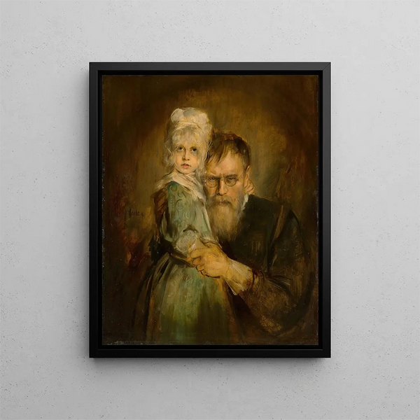Autoportrait avec sa fille Marion - Franz von Lenbach — kehystetty taideteos seinällä