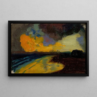 Franz von Stuck - Studie zu Sonnenuntergang am Meer.webp