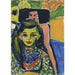 Fränzi-edustama maalaus veistetyn tuolin edessä - Ernst Ludwig Kirchner — esillä sisätilassa