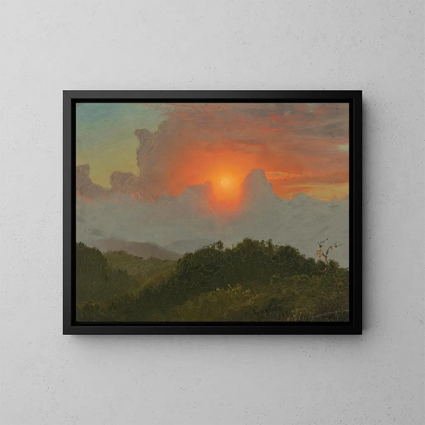 Sumuinen taivaskuva - Frederic Edwin Church — kehystetty taideteos seinällä