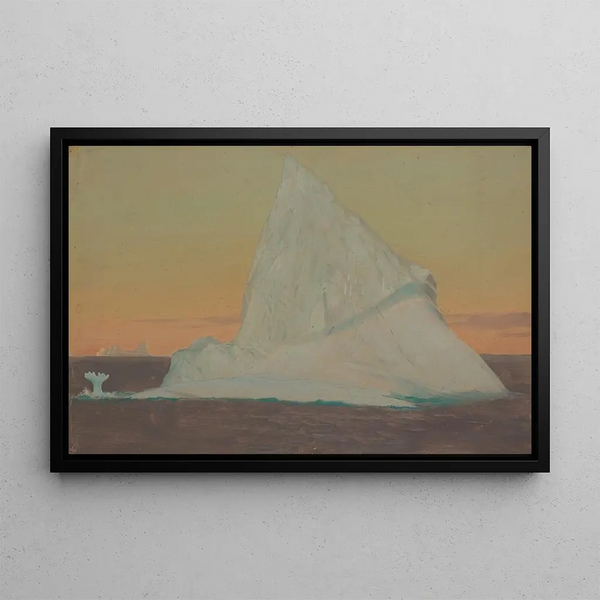 Iceberg ja jääkukka - Frederic Edwin Church — kehystetty taideteos seinällä