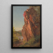 Maisemamaalaus suurella kalliolla, mahdollisesti Pohjois-Carolina - Frederic Edwin Church — kehystetty taideteos seinällä