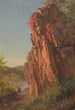 Maisemamaalaus suurella kalliolla, mahdollisesti Pohjois-Carolina - Frederic Edwin Church — näkymä teoksesta