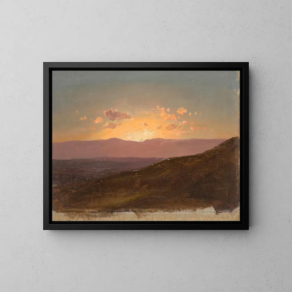 Näkymä Hudsonin laaksosta - Frederic Edwin Church — kehystetty taideteos seinällä