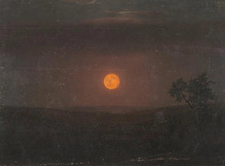 Ferme de l'église au clair de lune - Frederic Edwin Church — näkymä teoksesta