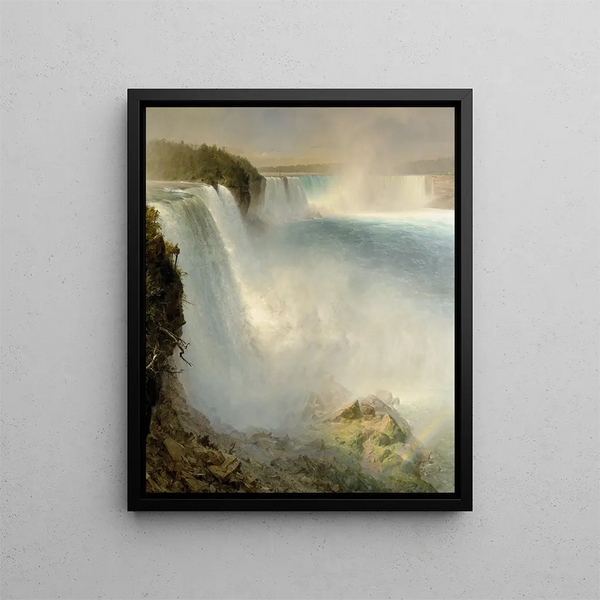 Les Chutes du Niagara du côté américain - Frederic Edwin Church — kehystetty taideteos seinällä