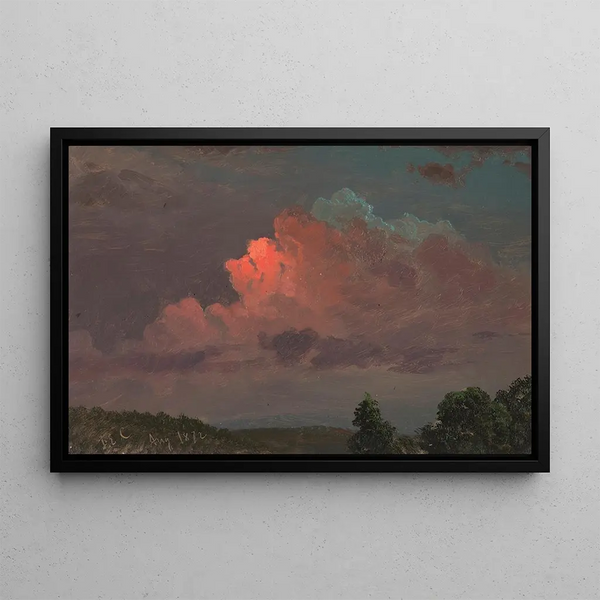 Olana lähellä hämärämaalaus - Frederic Edwin Church — kehystetty taideteos seinällä