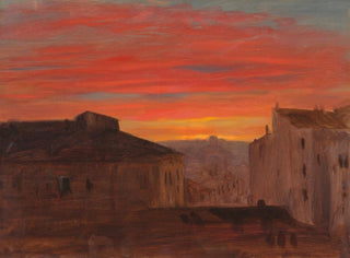 Katto auringonlaskun aikaan Pincion näköalasta, Rooma - Frederic Edwin Church — näkymä teoksesta